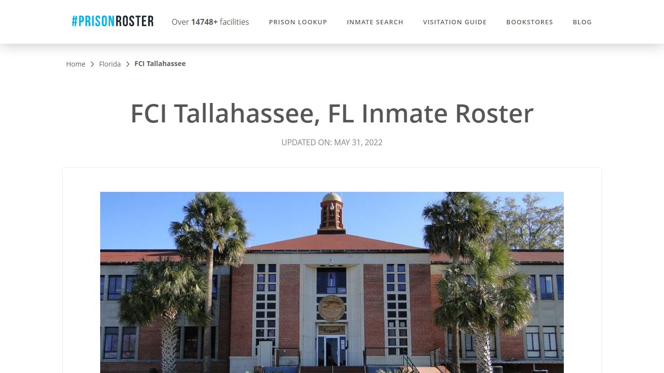 FCI Tallahassee, FL Inmate Roster - Nationwide Inmate Search